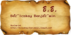 Bölcskey Benjámin névjegykártya