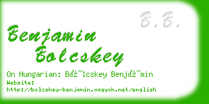 benjamin bolcskey business card